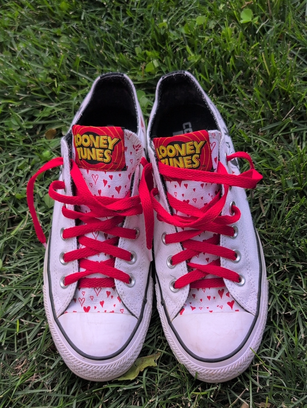 Converse Warner Bros. Looney Tunes Pepe Le Pew with Red Laces & Heart Print